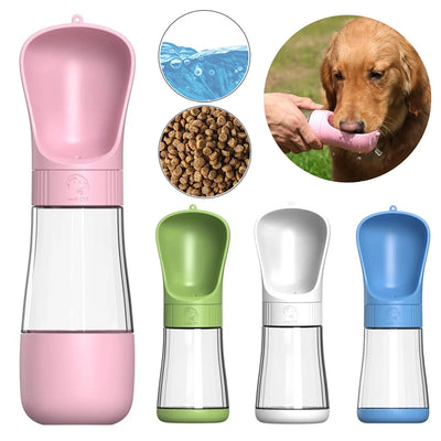 Bouteille d'eau et de nourriture pour chien portable 3 en 1