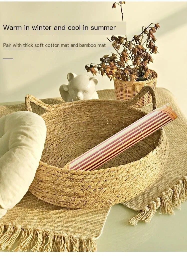 Meow Rattan Cat Bed Washable