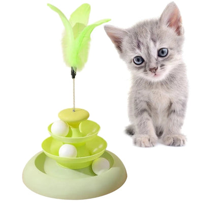 Colorful Rotating Cats Feather Toy