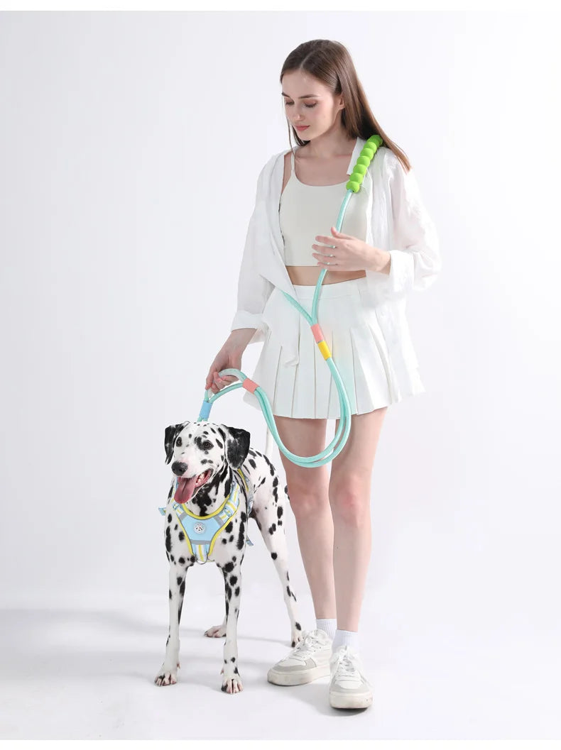 Soft Touch Collar & Leash Set Double-section Multi-function Hands Free