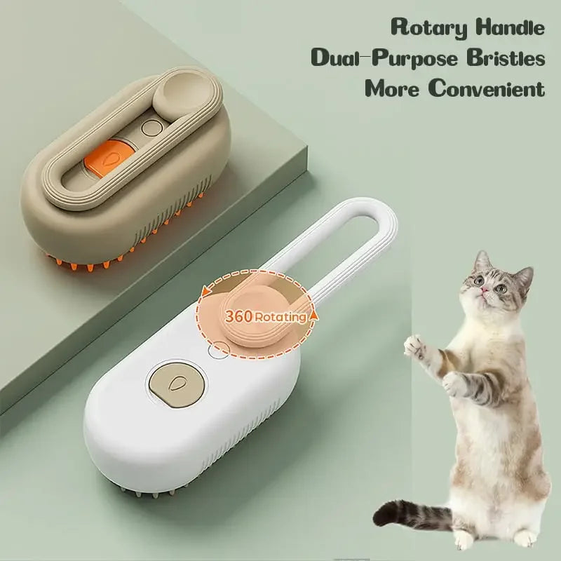 Brosse électrique à vapeur pour chien et chat 3 en 1