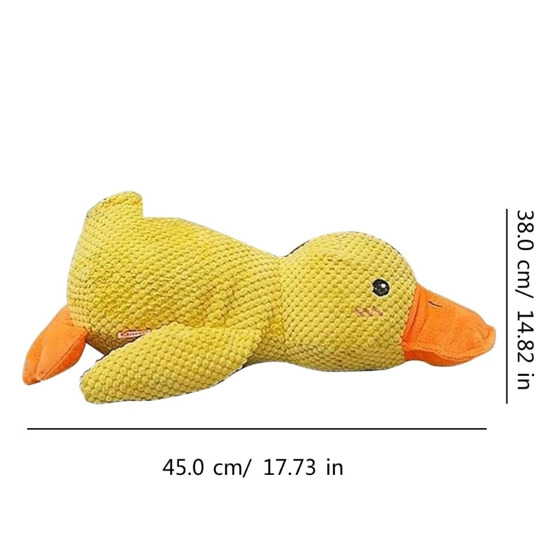 Jouet à mâcher pour chien en peluche avec canard en fourrure Jouet sûr avec son de hochet Canard en peluche