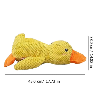 Jouet à mâcher pour chien en peluche avec canard en fourrure Jouet sûr avec son de hochet Canard en peluche