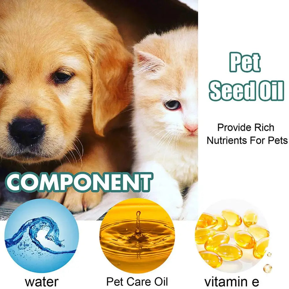 Pet Hemp Seed Oil Natural Pain and Anxiety Relief Vitamins B, C, E High Purity Nutritional Pet Oil