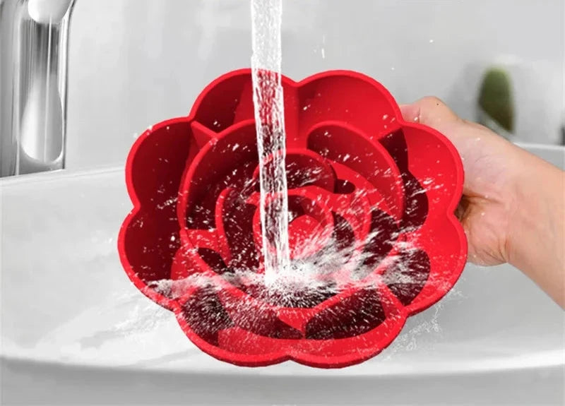 Gamelle Slow Food en silicone rose anti-étouffement et anti-choc avec ventouse