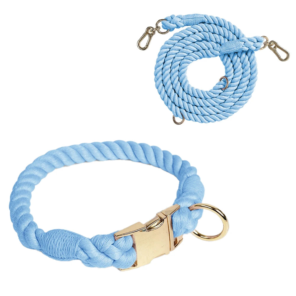 Ensemble collier et laisse pour chien Macaron