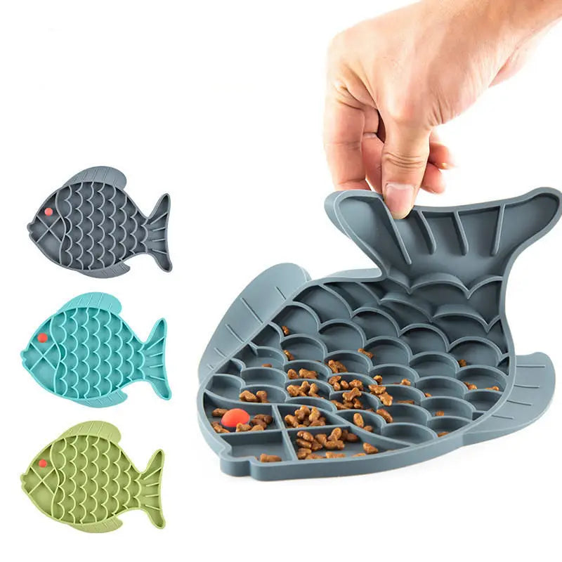 Fish Pet Licking Mat Slow Feeder Silicone