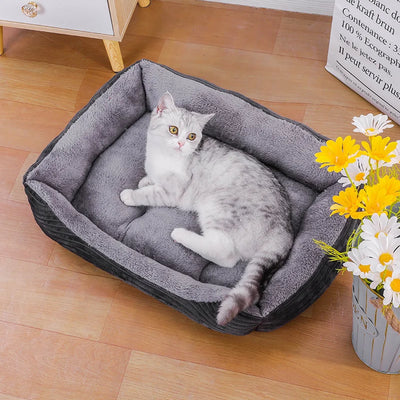 Bed for Dog Cat Pet Soft Square Plush Kennel Animals Accessories