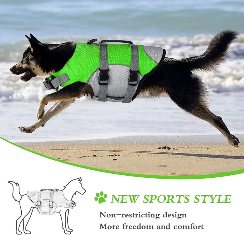 Adjustable Dog Life Jacket with Rescue Handle