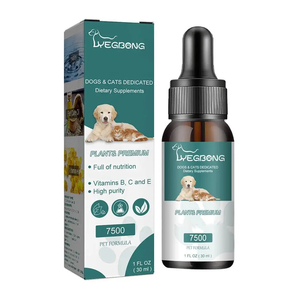 Huile de graines de chanvre pour animaux de compagnie Soulagement naturel de la douleur et de l'anxiété Vitamines B, C, E Huile nutritionnelle pour animaux de compagnie de haute pureté