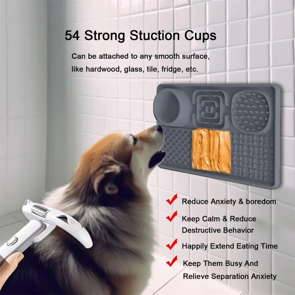 6in1 Slow Feeder Dog Bowls Silicone Licking Mat