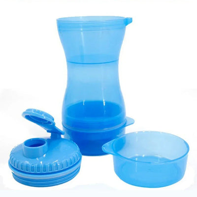 Bouteille d'eau portable 2 en 1 pour animaux de compagnie, bouteille de stockage de nourriture pour entraînement en extérieur