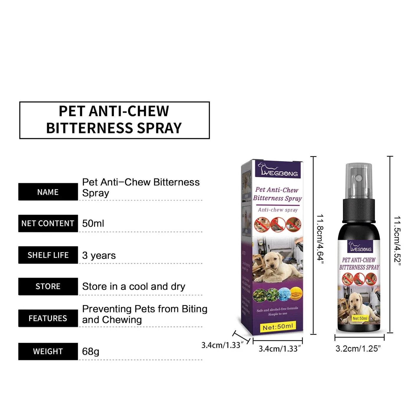 Pet No Chew Spray Bitterkeitspräventionsflüssigkeit