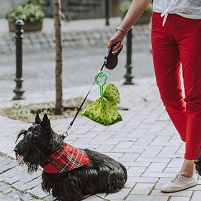 Porte-sac à crottes de chien mains libres avec clip de transport pour déchets d'animaux de compagnie