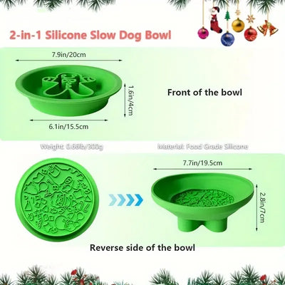 Slow Feeder Christmas Collection Pet 2 in 1 Silicone Slow Feeder Bowl