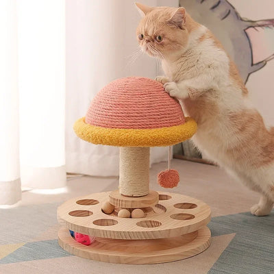 Wood Carousel IQ Cat Toys