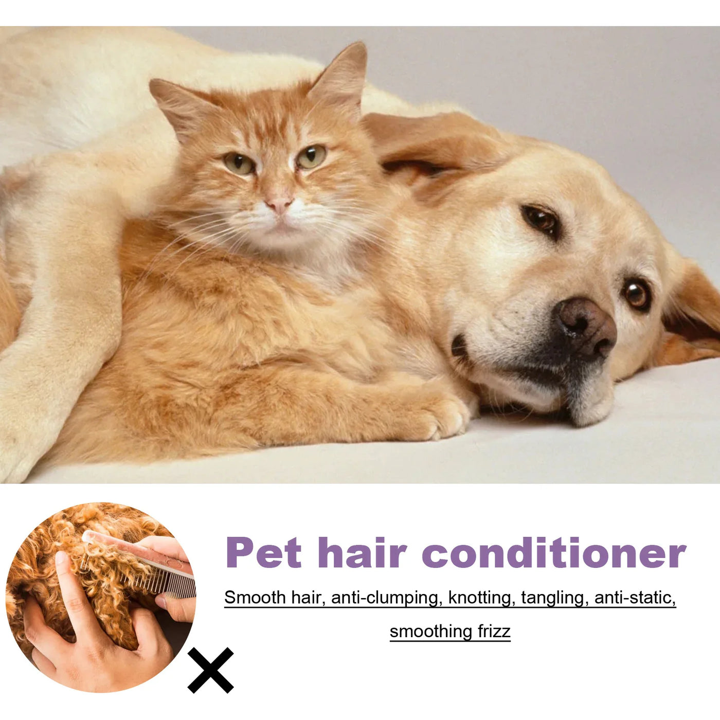 Pet Hair Conditioner Hair Softening Prevent Knots