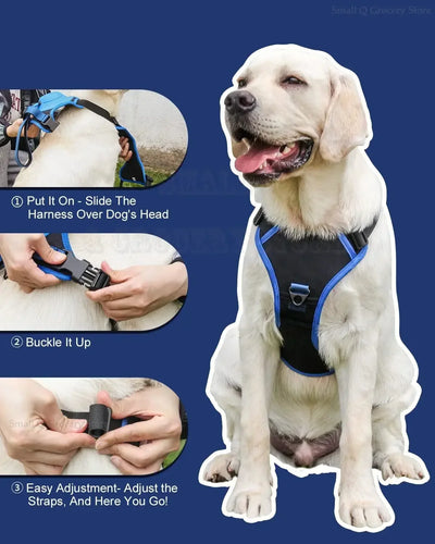 Easy Walk Dog Harnesses with Retractable Dog Leash