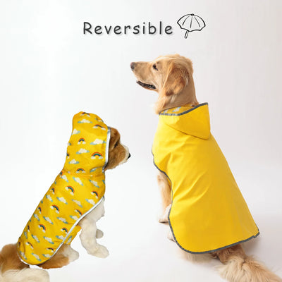 Double-Layer Dog Raincoat With Two-Way Wear