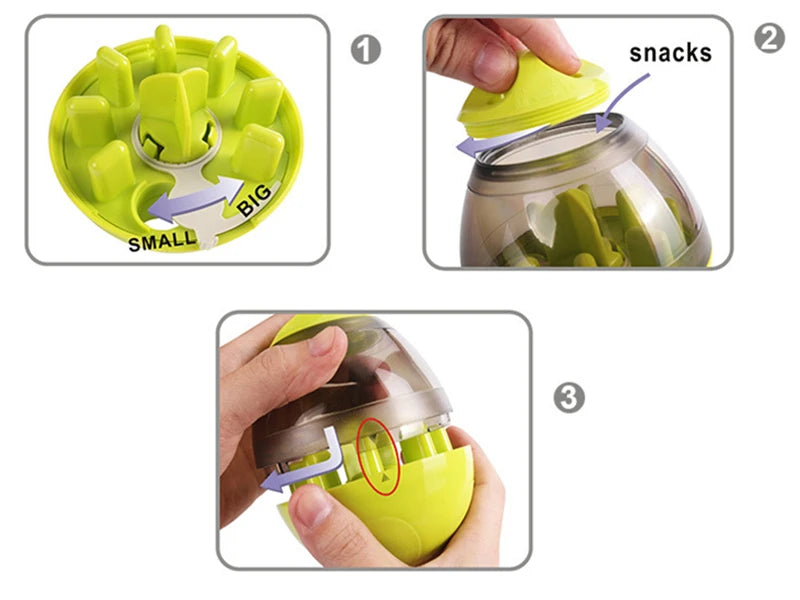 Interactive Pet Toy Increases IQ Treat Ball Food Dispenser