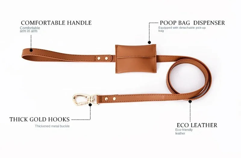 Soft Leather Dog Pet Chest Strap Set