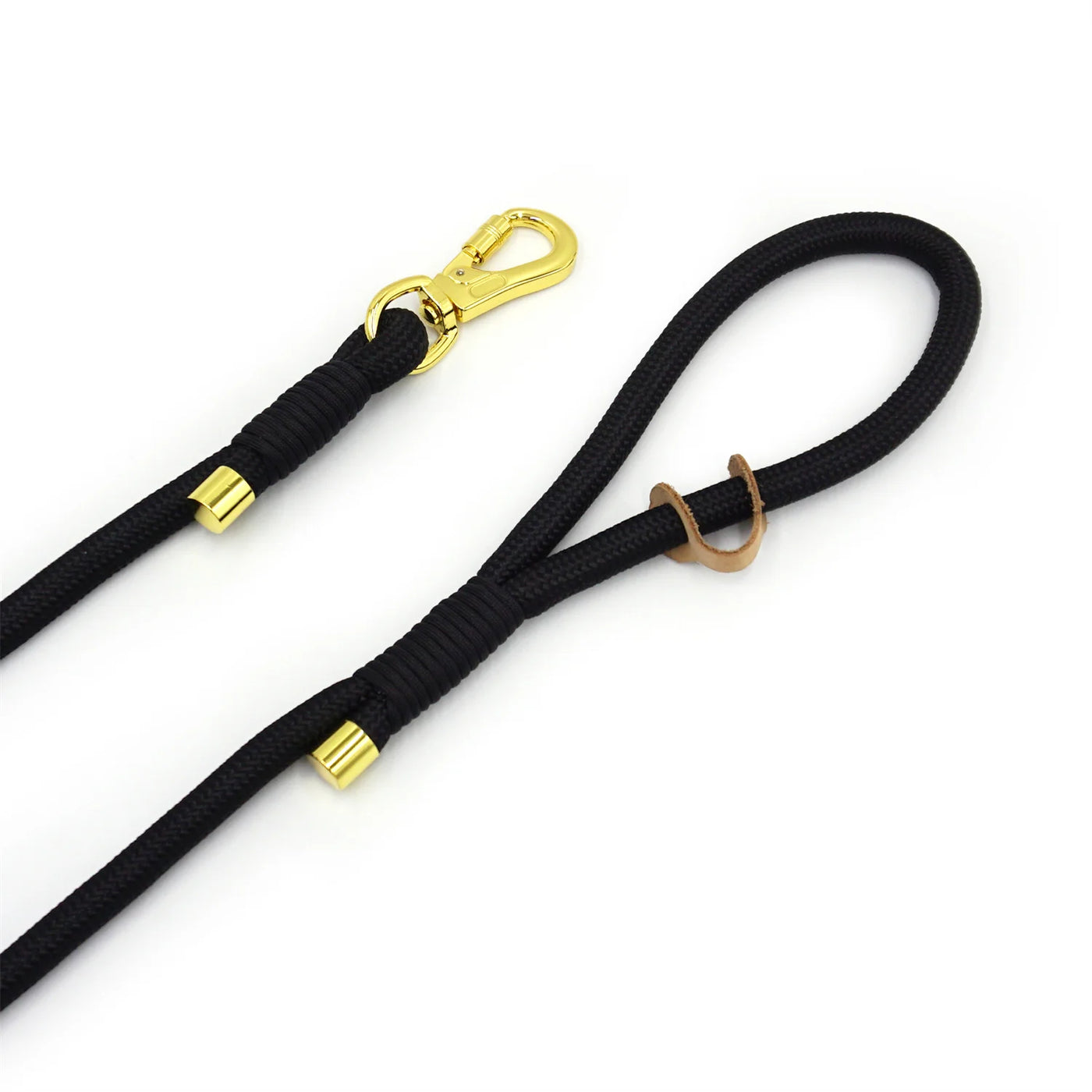 Ensemble élégant collier et laisse pour chien en cuir souple noir