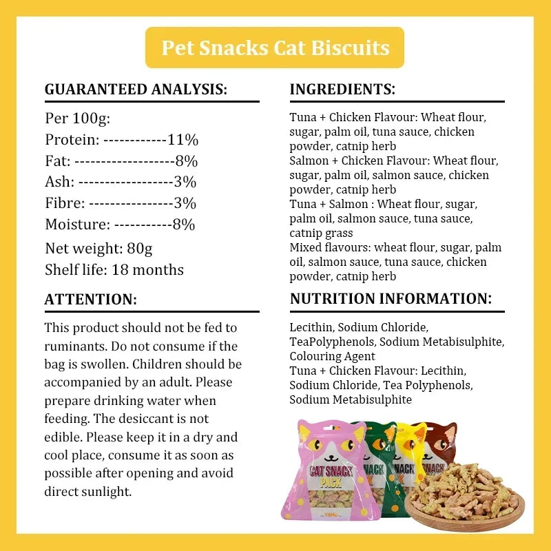 Cat Biscuits Snacks Chicken Tuna Salmon