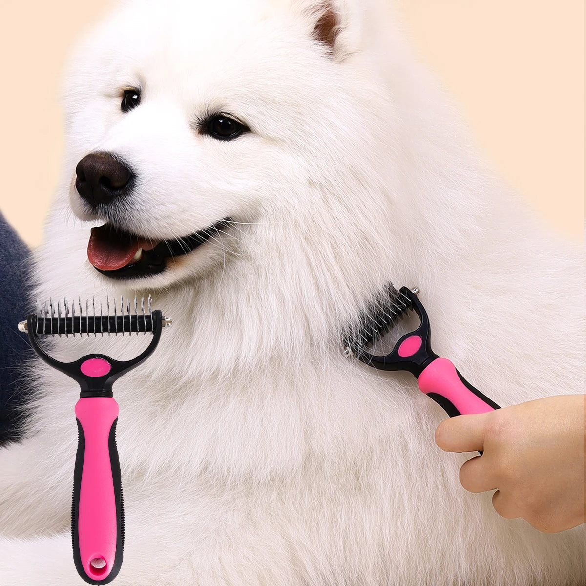 Brosse de démêlage pour animaux de compagnie Ultra Groom - Peigne anti-mêlage double face pour sous-poils