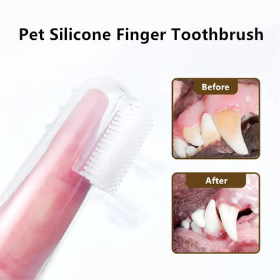 Hot Selling Dog Cat Cleaning Supplies Soft Pet Finger Toothbrush