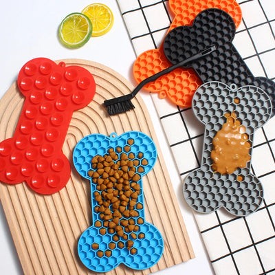 Bone Shape Silicone Pet Licking Pad