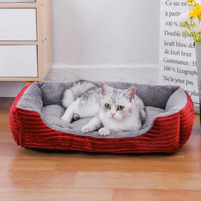 Bed for Dog Cat Pet Soft Square Plush Kennel Animals Accessories