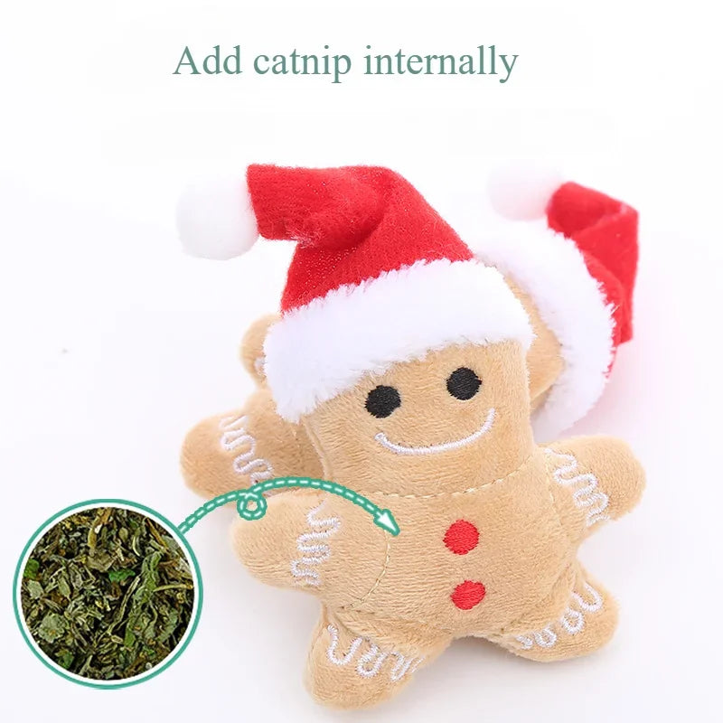 Christmas Gingerbread Man Catnip Cat Toy