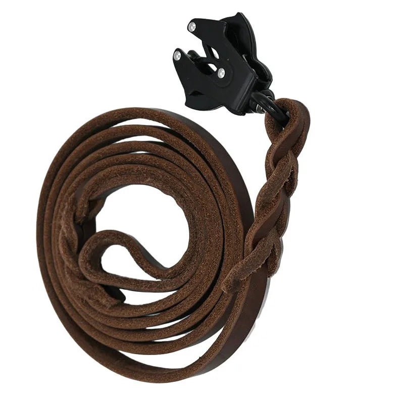 Braided Dog Leash Leather Safety Clip