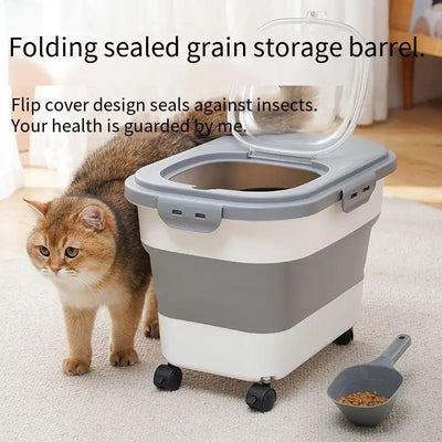 Dog Food Storage Container Folding Airtight