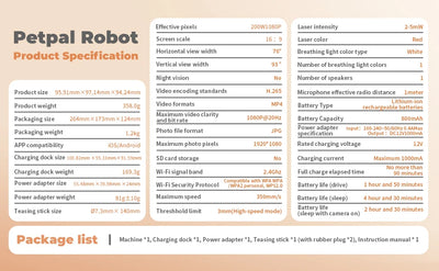 Caméra robot intelligente pour animaux de compagnie 4K avec application