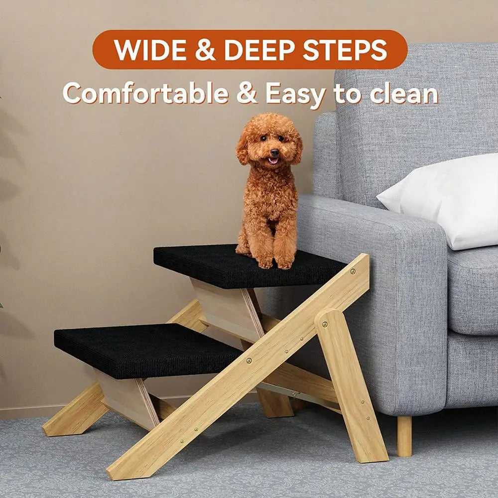 Foldable Pet Stairs 2 In 1 Wooden