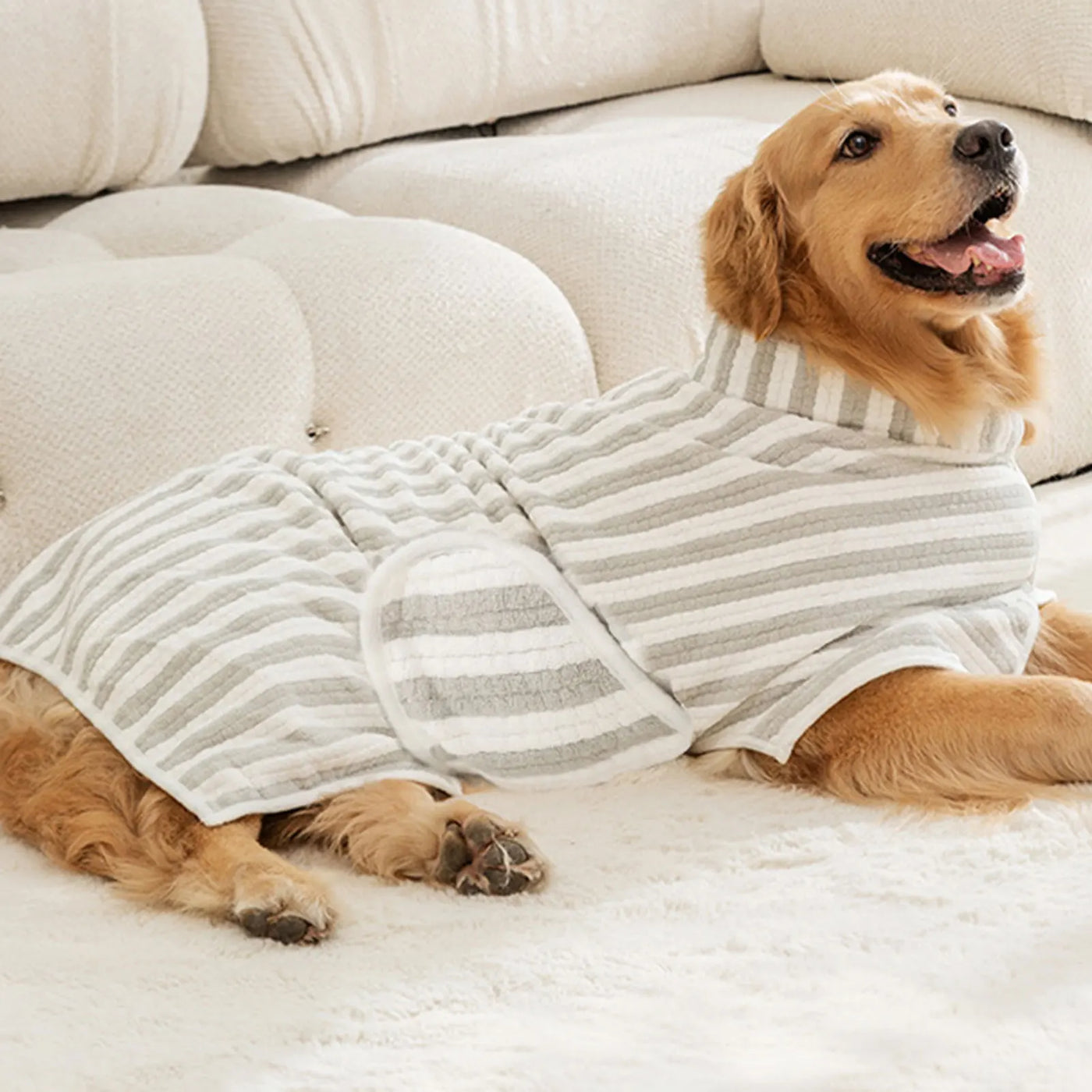 Stripes Ultra-Absorbent Pet Dog Bath Towel Quick-Drying