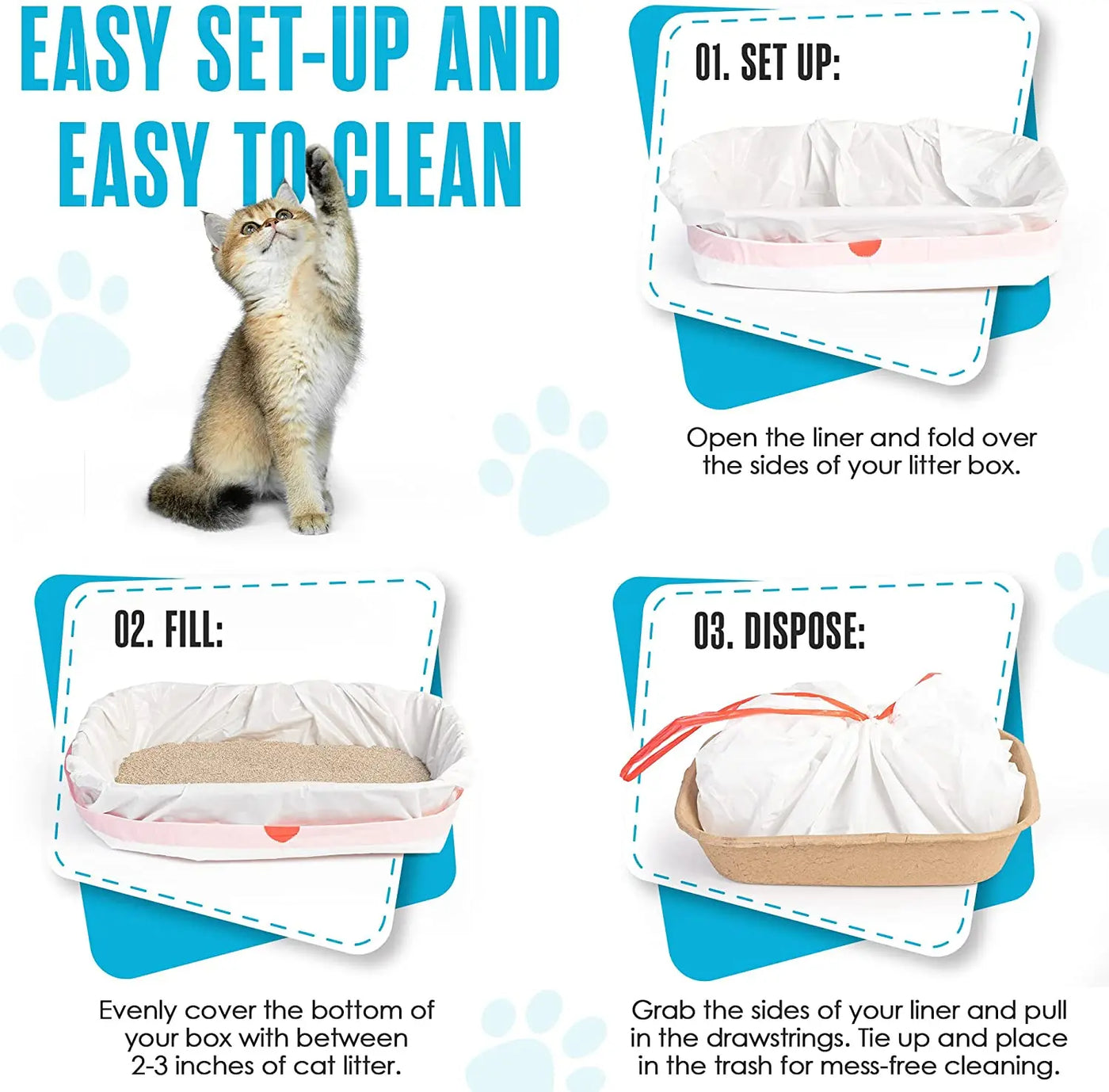 20/pcs Cat Litter Bag Cat Litter Box Liners