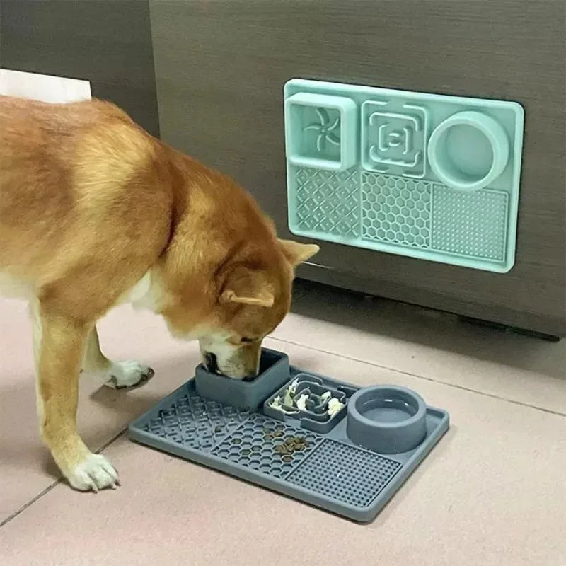 Tapis à lécher en silicone pour gamelles pour chien à alimentation lente 6 en 1