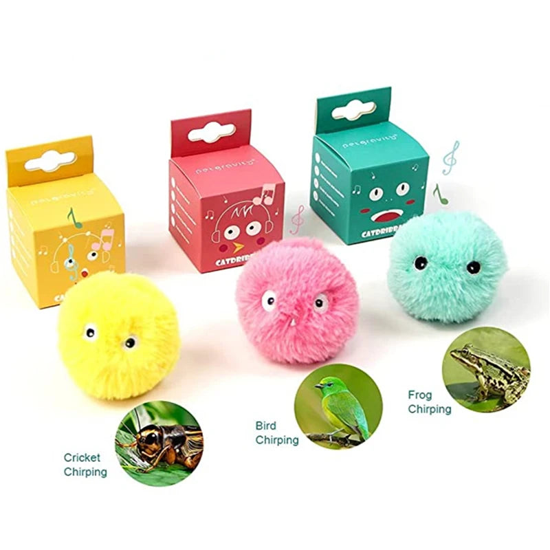 Interactive Ball Smart Cat Toys Plush Electric Catnip Training