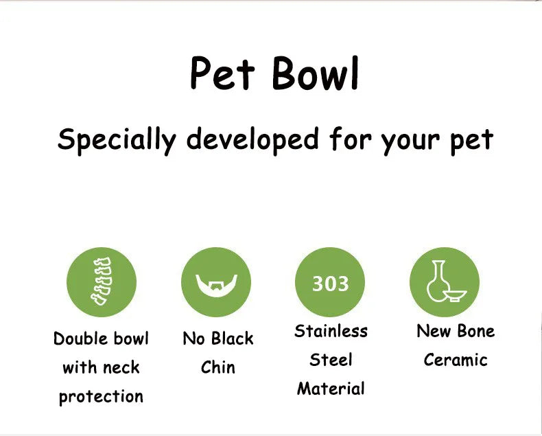 Neck Protection Pet Double Bowl Non Slip