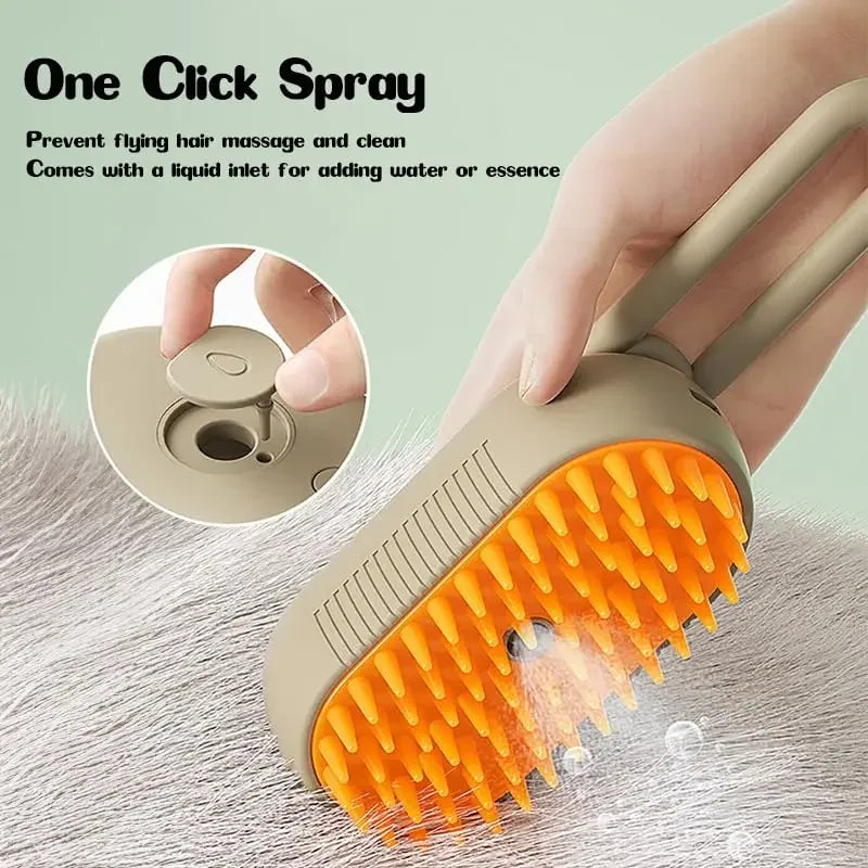 Brosse électrique à vapeur pour chien et chat 3 en 1