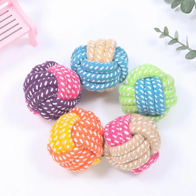 Interactive Cotton Rope Mini Dog Toy Ball