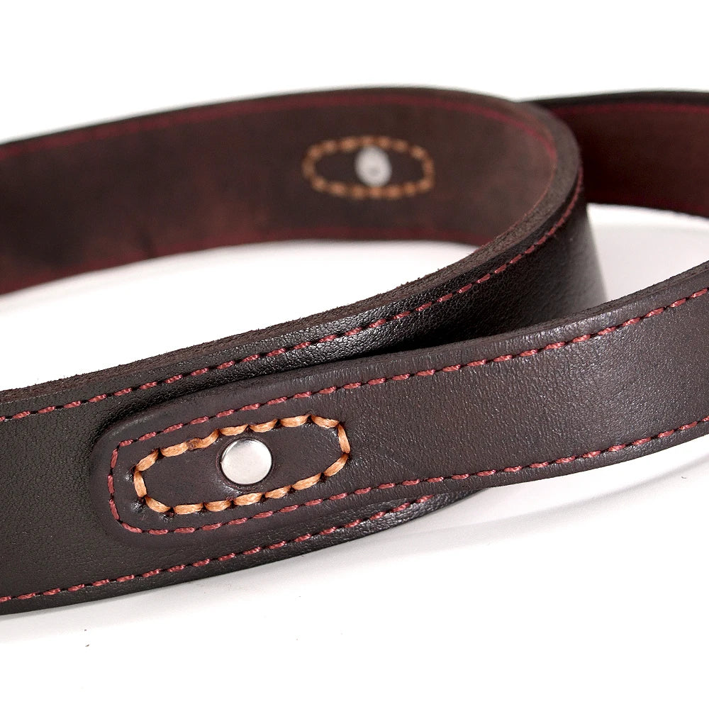 Super Control  Leather Dog Collar Durable Short Handle