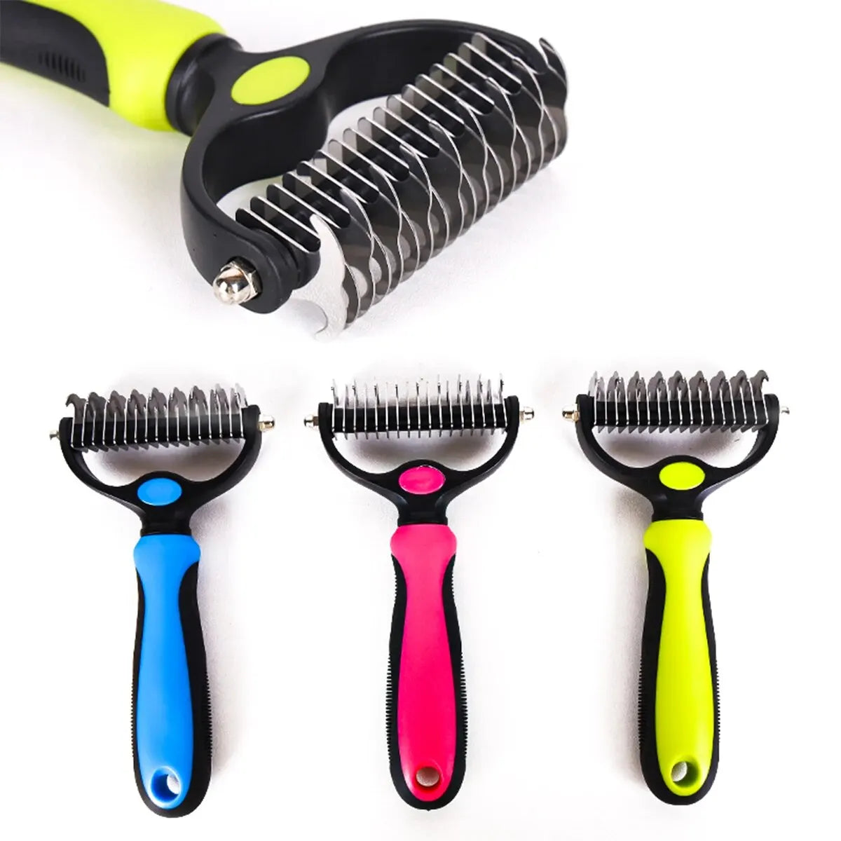 Ultra Groom Pet Deshedding Brush - Double-Sided Undercoat Shedding Comb