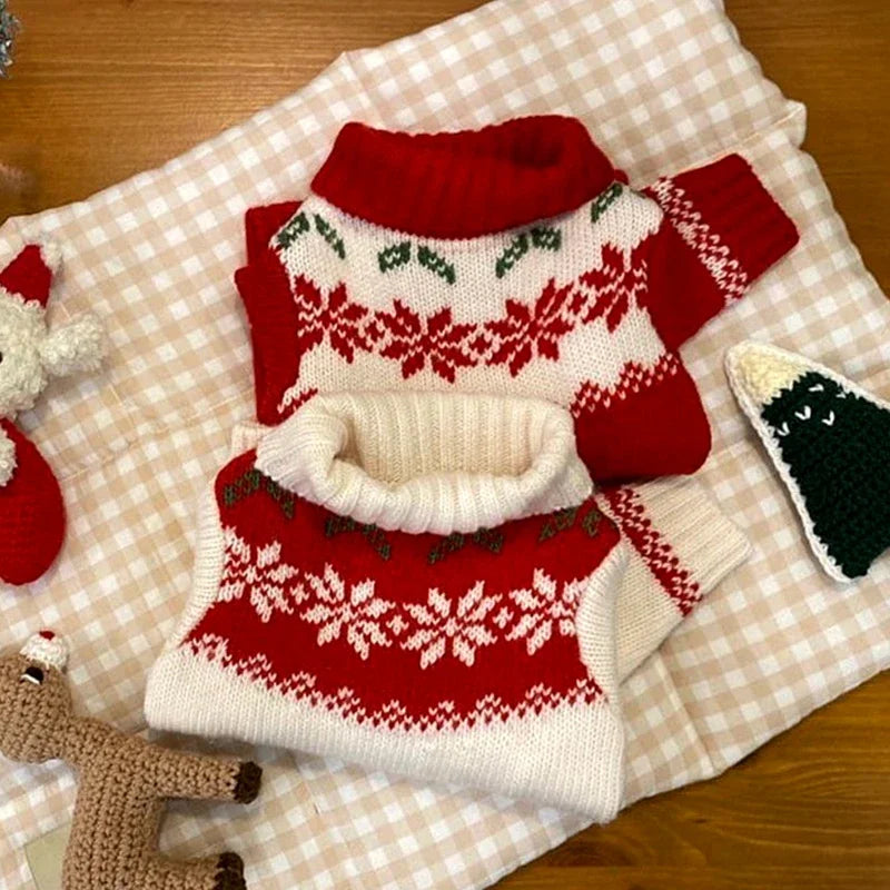 Cozy Christmas Maple Leaf  Knitwear  Dog Sweater