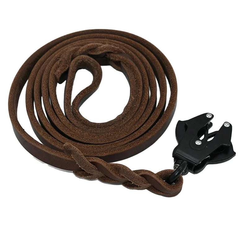 Braided Dog Leash Leather Safety Clip