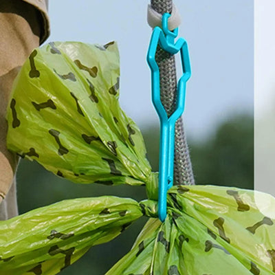 Porte-sac à crottes de chien mains libres avec clip de transport pour déchets d'animaux de compagnie