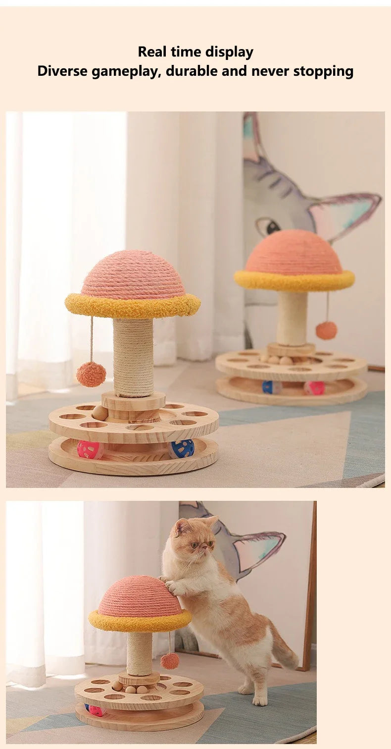 Wood Carousel IQ Cat Toys