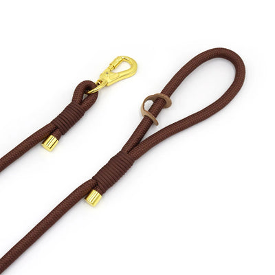 Classy Choco Soft Leather Leash & Collar Set